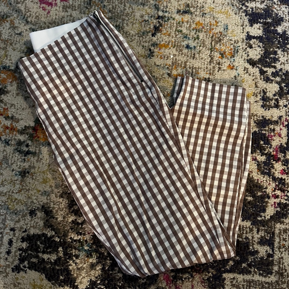 Checkered Straight Leg Pants